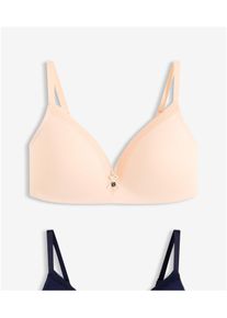 Reggiseno senza ferretto con coppe preformate e cotone biologico (pacco da 2), rosa, Taglia 75A, bonprix