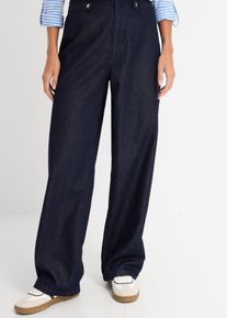 Jeans straight loose fit vita alta, Blu, Taglia 42, bonprix