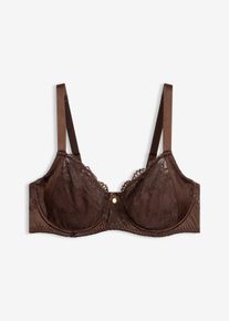 Reggiseno con ferretto ed effetto lucido, Marrone, Taglia 95C, bonprix
