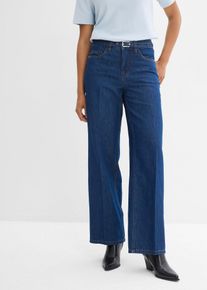 Jeans straight loose fit in cotone vita media, Blu, Taglia 54, bonprix