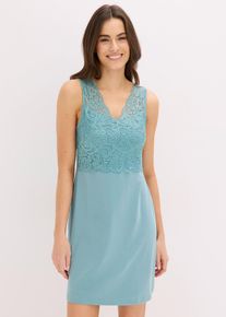 Camicia da notte con finitura in pizzo, Blu, Taglia 42/44 (S), bonprix