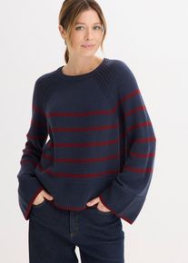 Maglione con righe a contrasto, Blu, Taglia 58/60 (XXL), bonprix