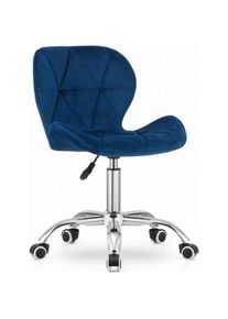 Leobert, B&uuml;rostuhl, Drehbarer B&uuml;rostuhl mit breiter R&uuml;ckenlehne Samt Marineblau