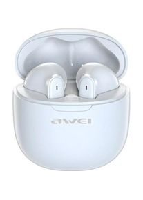 Awei słuchawki Bluetooth 5.3 T68 ENCTWS + stacja dokująca biały /white (6 h, Docking, Kabellos), Kopfh&ouml;rer, Weiss