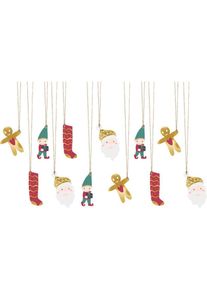 partydeco, Geschenkverpackung, Gift tags Santa, mix (1 pkt / 12 pc.)