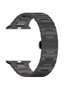 Techsuit - Watchband 32mm (W052) - Apple Watch 1/2/3/4/5/6/7/8/9/10/SE/SE 2 (38/40/41/42mm) - Black (Edelstahl), Uhrenarmband, Schwarz