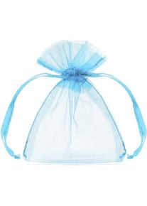 partydeco, Geschenkverpackung, Pochettes en organza - Bleu Clair (10pcs)