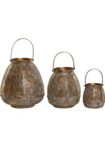 Esprit, Kerzenst&auml;nder, Table Mat Set Home Golden Metal 25 x 25 x 28 cm