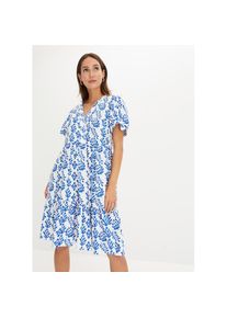 bonprix Tunikakleid 1 tlg. f&uuml;r Fr&uuml;hling und Sommer, aus reiner Viskose, mit Volants, Halbarm