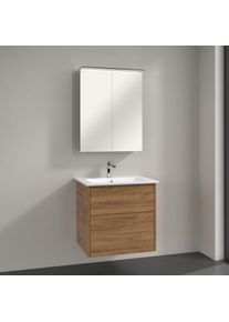 Villeroy & Boch Villeroy & Boch Finero Badm&ouml;bel Set 65 cm, Kansas Oak Waschtisch mit Waschtischunterschrank und Spiegelschrank