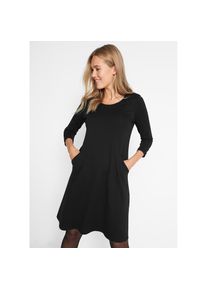 bonprix, Damen, Shirtkleid leicht ausgestellte A-Linie, knieumspielende L&auml;nge, 3/4-&Auml;rmel, schwarz, 48/50 (XL) - N-Gr, Leicht ausgestellte A-Linie 