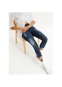 bonprix, Damen, Skinny-fit-Jeans 1 tlg. Skinny-fit, mit Destroy-Effekten, in vielen Gr&ouml;&szlig;en erh&auml;ltlich, dunkelblau denim (L&auml;nge: Regul&auml;r), 50 - N-Gr, 