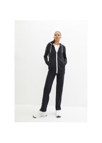 bonprix, Damen, Jogginganzug Set, 2 zweiteiliges Set aus Sweatjacke und Jogginghose, mit langem Arm, schwarz, 36/38 (S), Bequeme Passform f&uuml;r 