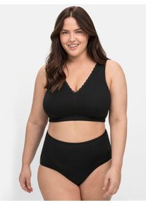 sheego Damen B&uuml;gelloser BH in Bustier-Form, im Doppelpack in schwarz + wei&szlig; ,Gr&ouml;&szlig;e 110D, Witt, 95% Baumwolle, 5% Elasthan