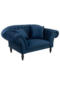 Mid.you , Dunkelblau , Textil , Buche , vollmassiv , F&uuml;llung: Silikon, Schaumstoffflocken , 180x94x103 cm , Made in EU , Wohnzimmer, Sessel, Polstersessel