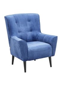 Mid.you , Blau , Textil , Buche , massiv , 77x93x80 cm , Stoffauswahl , Wohnzimmer, Sessel, Polstersessel