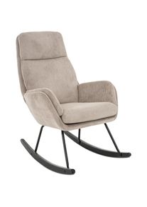 Livetastic , Schwarz, Hellgrau , Holz, Metall, Textil , Kautschukholz , massiv , 70x105x87 cm , Schaukelfunktion , Wohnzimmer, Sessel, Schaukelst&uuml;hle