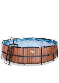 EXIT Toys , Braun , Kunststoff , Holzoptik , 122 cm , Pools & Wasserspa&szlig;, Pools, Aufstellpools