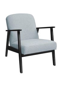 Livetastic , Schwarz, Pastellblau , Textil , Buche,Buche , massiv,massiv , 63x78x78 cm , Made in EU , Wohnzimmer, Sessel, Polstersessel