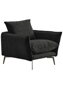 Livetastic , Schwarz , Textil , 96x84x100 cm , Made in EU , Wohnzimmer, Sessel, Polstersessel