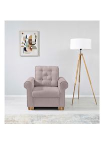 Mid.you , Taupe , Textil , Birke, Buche , Hartholz , Uni , 93x89x82 cm , Made in EU , Wohnzimmer, Sessel, Polstersessel