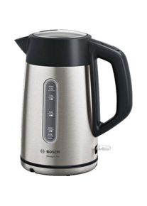 Bosch, Wasserkocher &raquo;DesignLine TWK4P440, Ausgie&szlig;en ohne Spritzer, Tassenanzeige&laquo; 1,7 l 2400 W Wasserstandsanzeige, &Uuml;berhitzungsschutz, Edelstahl/
