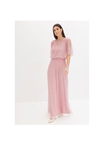 bonprix, Damen, Maxikleid f&uuml;r Abiball, Festtage und Hochzeiten, aus feinem T&uuml;ll, pink (L&auml;nge: Regul&auml;r), 38 - N-Gr, Feines T&uuml;ll-Obermaterial sorgt f&uuml;r 