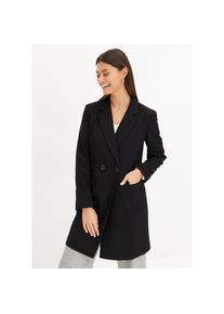 bonprix, Damen, Wintermantel aus Polyester mit Viskose und Elasthan, mit Polyesterfutter, schwarz, 50, Lockere Longblazer-Form f&uuml;r angenehmen 