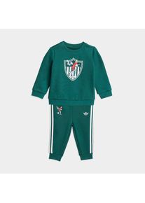 adidas originals, Unisex, Trainingsanzug &raquo;ADIDAS DISNEY CREW SET&laquo; 2 tlg., Collegiate Green/White, 86, Crew Set aus French Terry mit Bund mit Kordelzug