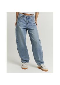 Tally Weijl, Damen, High-waist-Jeans &raquo;SPADEJOELLE&laquo; Baumwollmischung, barrel fit, Medium Indigo WashUsedEffects3, 42 - N-Gr, Jeans von Tally Weijl