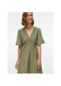 V&eacute;ro Moda Vero Moda, Damen, Minikleid &raquo;VMMELANEY 2/4 SHORT DRESS WVN NOOS&laquo; Sommerkleid, Kunsfaser, taillierte Form, Laurel Wreath Detail:Melange, XL - N-Gr, 