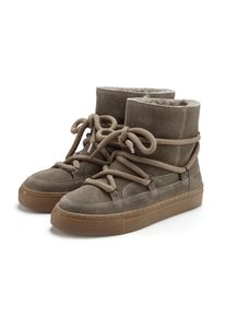 ELBSAND, Damen, Stiefelette &raquo;Boots, Winterstiefelette, Winterboots, Stiefel, Lederstiefelette&laquo; aus Leder mit kuscheligem Lammfell, taupe, 41, Modische