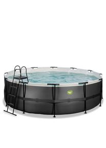 EXIT Toys , Schwarz , Kunststoff , Lederoptik , 122 cm , Pools & Wasserspa&szlig;, Pools, Aufstellpools