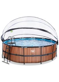 EXIT Toys , Braun , Kunststoff , Holzoptik , 122 cm , T&Uuml;V-gepr&uuml;ft, CE , Pools & Wasserspa&szlig;, Pools, Aufstellpools