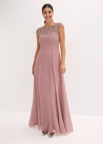 Abendkleid mit Spitzen-Applikation, rosa, Gr&ouml;&szlig;e 50, bonprix