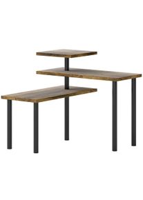 HOMCOM Kitchen shelf, Rotating microwave shelf with 3 tiers, Industrial metal freestanding shelf, 40 x 18 x 36,5 cm | Aosom Ireland