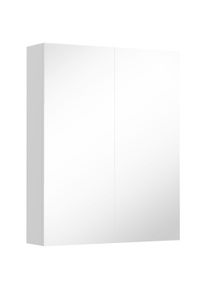 HOMCOM Mirror Cabinet, Wall Mount Bathroom Storage Cabinet with Adjustable Shelf, Double Door Cupboard, 60 x 15 x 75 cm, White | Aosom Ireland