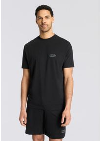 Kurzarmshirt HUGO UNDERWEAR "SPRAY", Herren, Gr. XL (54), schwarz (schwarz 001), Single Jersey, Obermaterial: 100% Baumwolle, bedruckt, unifarben, normal, Rundhals, abgesteppte Kante, Shirts Kurzarmshirt, Pyjama-Oberteil, relaxed fit