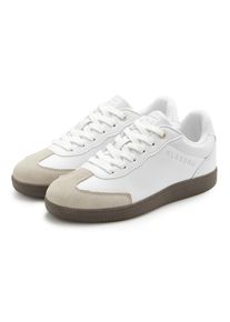 Sneaker ELBSAND "Freizeitschuh, Schn&uuml;rschuh, Turnschuh, Retro Sneaker", Damen, Gr. 40, wei&szlig;, Obermaterial: 90% Lederimitat, 10% Rindsleder. Decksohle: 100% Textilmaterial. Futter: 100% Textilmaterial. Laufsohle: 100% Synthetik, unifarben mit Farbeinsatz, Basic, Schuhe Sneaker, Schn&uuml;rhalbschuh mit Lederanteil im modernen Retro Look