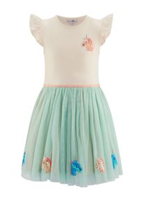 Sommerkleid happy girls "M&auml;dchenkleid", M&auml;dchen, Gr. 98, EURO-Gr&ouml;&szlig;en, Stoff, gr&uuml;n (beige), Stoff, 100% Polyester, normal, Kleider Sommerkleid
