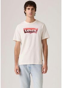 Levi's T-Shirt LEVI'S "Batwing Logo Tee", Herren, Gr. XL, wei&szlig; (coastal filled bw egret), Jersey, Obermaterial: 100% Baumwolle, normal normal, Rundhals, Shirts T-Shirt, mit Logo-Front-Print