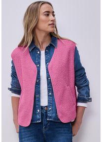 Pl&uuml;schweste Street One, Damen, Gr. 40, ibis rose, Fleece, Obermaterial: 100% Polyester, unifarben, l&auml;ssig geschnitten h&uuml;ftbedeckend, V-Ausschnitt, Westen Pl&uuml;schweste, mit V-Neck aus Teddy-Material