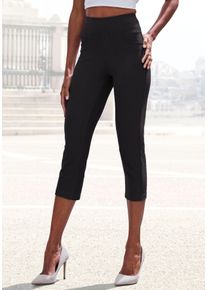 H.I.S. Caprihose H.I.S, Damen, Gr. 48/50, N-Gr, schwarz, Obermaterial: 70% Baumwolle, 25% Polyester, 5% Elasthan, unifarben, Basic, Hosen Caprihose, im Schlupfhosen Style, Topseller