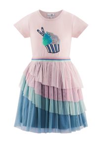 Sommerkleid happy girls "M&auml;dchenkleid", M&auml;dchen, Gr. 104, EURO-Gr&ouml;&szlig;en, lila, Stoff, 100% Polyester, normal, Kleider Sommerkleid