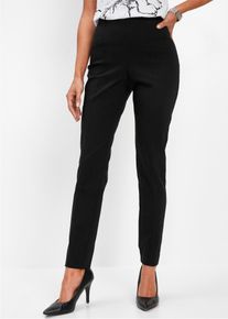 Stretch-Hose bonprix, Damen, Gr. 44, N-Gr, schwarz, Web, Obermaterial: 73% Viskose, 23% Polyamid, 4% Elasthan, skinny fit, Hosen Stretch-Hose, elastischer Materialmix, figurbetonende Passform, schmaler Schnitt