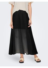 Faltenrock Only "ONLASTA &ndash; Kn&ouml;chellanger Rock mit elastischem Bund", Damen, Gr. XL (42), schwarz, Jersey, Obermaterial: 100% Polyester, unifarben, regular fit kn&ouml;chellang, R&ouml;cke Faltenrock, regular fit, Jersey, Polyester, elastischer Bund, unifarben