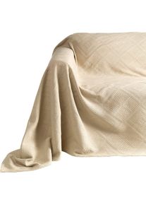 Tagesdecke PEREIRA DA CHUNA Gr. 3, grau (taupe), B:220cm L:250cm, 100% Baumwolle, Tagesdecken, Tagesdecke