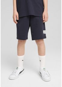 Trainingsshorts Puma "ESS NO 1 LOGO SHORTS TR B", Jungen, Gr. 164, N-Gr, blau (new navy), Sweatware, Obermaterial: 68% Baumwolle, 32% Polyester, bedruckt, regular fit ca. Mitte Knie, Hosen Trainingsshorts, mit Eingrifftaschen, elastischer Bund, f&uuml;r Jugendliche