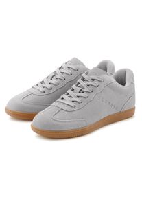 Sneaker ELBSAND "Freizeitschuh, Ledersneaker, Schn&uuml;rschuh", Herren, Gr. 39, grau (hellgrau), Obermaterial: 93% Rindsleder, 7% Lederimitat. Decksohle: 100% Textilmaterial. Futter: 100% Polyester. Laufsohle: 100% Synthetik, Veloursleder, unifarben, Schuhe Sneaker, Retro Sneaker, Lederschuh, Schn&uuml;rhalbschuh aus Leder Unisex