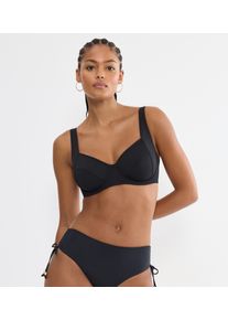 B&uuml;gel-Bikini-Top Triumph "Summer Twist W 01", Damen, Gr. 38, Cup E, schwarz, Microfaser, Obermaterial: 77% Polyamid, 23% Elasthan, Bikini-Oberteile B&uuml;gel-Bikini-Top, Minimizer - verkleinert die Brust optisch um eine Cup-Gr&ouml;&szlig;e